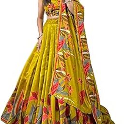 Womens' Wear Tussar Silk With Patola Printed Lehenga Choli With dupatta Set Women's Wedding Special Tussar Silk Printed Lehenga Choli-image-65