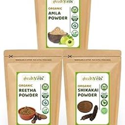 ShudhVeda Organic Amla, Reetha & Shikakai Powder (200g x 3 | 600g) | Ayurvedic Hair Growth & Herbal Hair Mask | For All Hair Types – Oily, Dry, Thick & Damaged-image-41