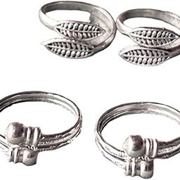 Women & Girls Metal Plated Fancy Toe Ring Adjustable Bichiya/Leg Finger Ring-Combo-2 (A_C_P_110742_Multi)-image-88