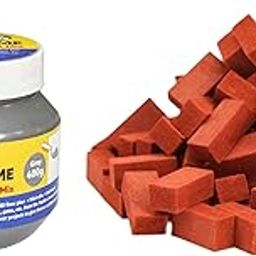Little Birdie Build A Home Cement Mix 400 Grams & MDF Bricks W8 X H16 X D 5.5 mm 500pc-11