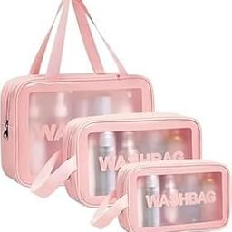 Makeup Travel Pouch Set of 3 – Waterproof Cosmetic Bags for Toiletries, Brushes & Essentials – Lightweight Organizer for Women – Ideal for Travel, Vacation, Daily Use & Gifting (Pink)-32
