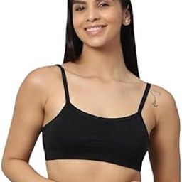 Stretch Cotton Material Sports Bra with Wirefree Support Regular Straps Slipon Full Coverage Bra-51