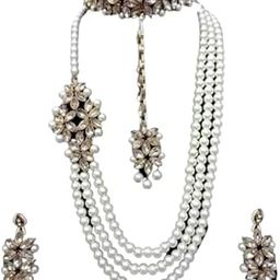 BJ JEWEL | Alloy Gold-plated White Pearl, Bronze Jewel Set |-47