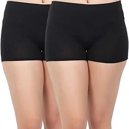 Women’s Nylon Spandex Seamless Boyshorts Panty for Girls & Women,Underpants for Women for Daily Use - Free Size/XL, Black Color Pack of 2-image-15