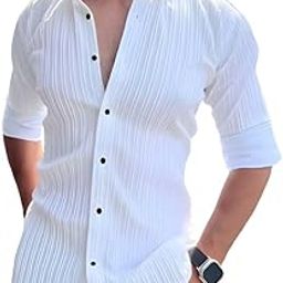 Men's Cotton Blend Shirt | Full Sleeve | Solid Color | Stitched-image-81
