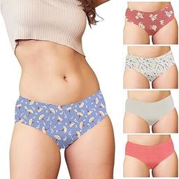 50000 Women's Mid Coverage Super Comfortable Plain & Printed Hipster Panties Combo | Pack of 5-9