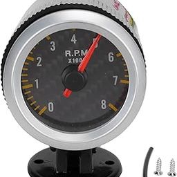 Tacho Gauge, Tachometer Gauge Meter 52mm/2.05in 0-8000 RPM Carbon Fiber Style Panel 12V Universal for 4 6 8 Cylinder Car-4
