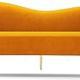 SK Woody Luxury Rosewood 3-Seater Settee Curved Sofa Diwan Couch in Velvet Fabric for Bedroom, Living Room, Dining Room, Home Office, Lounge (Yellow, 3 Seater, Velvet)-image-66