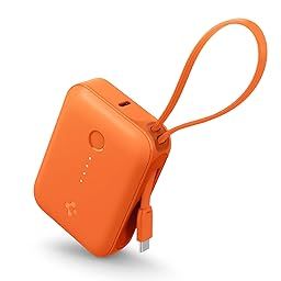 Spigen ArcPack 10000mAh Power Bank with Built-in USB-C Cable,30.0W Fast Charging, 1 Type-C Cable, 1 Type-C Port, 1 USB-A Port - (ABS + PC | Spigen Orange)-12