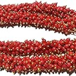Beads & Crafts: Pearl Loreals 3mm for Jewellery Making, Earring, Necklace, Bracelet (Pack of 80 GMS) (Red)-picture-10