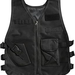 LOSA Kid's Tactical Vest Training Waistcoat Assault Gear Plate Carrier Black 45cm-11