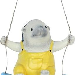 Wonderland Resin Hedgehog on Swing Hanging Decor, 20 x 15 x 30 cm, Multicolour-16