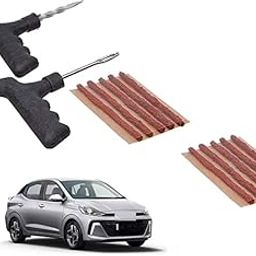 AUTO Addict Tubeless Tire Tyre Puncture Kit with 10 Rubber Strips Repair Tool Kit for All Cars Bikes-31
