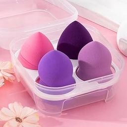 Makeup Sponges for Foundation, Makeup Sponge Set for Blending, Beauty Blender Set of 4 + Egg Case Holder-image-6