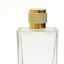 Zenvista Packagings Glass Perfume Bottle, 100ml, Gold Cap, Rectangular Design-19