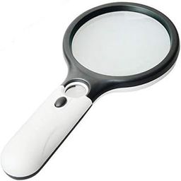 ADTALA 3 LED Light 45x Handheld Magnifier Illuminated Reading Magnifying Glass Lens Jewelry Loupe Ideal for Reading, Crafts, Hobby, Black and White Stitching-20