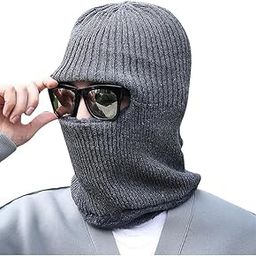 Monkey Cap with Nech Scarf for Men & Women Woolen Warm Stretchable Soft Fur Flip Flop Skull Beanies Balaclava Full Face Mask Protect | Wind Sun Dust Proof for Women & Girl-22