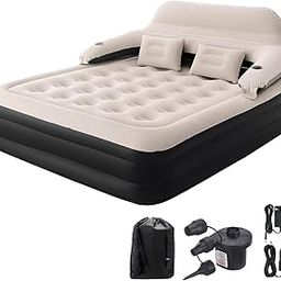 DIMAR GARDEN Queen Size Air Sofa Bed with Pump Blow Up Mattress,Inflatable Bed with Pillows and Backrest-image-44