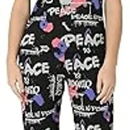 juliet Women's Single Jersey Cotton Printed Night Suit Tshirt and Pajama Set R-CS-19726 2XL Black-picture-36