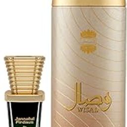 Ajmal Jannatul Firdaus Concentrated Perfume Oil Oriental Alcohol-free Attar 10ml for Unisex and Wisal Deodorant Floral Musky Fragrance 200ml for Women FREE-picture-5