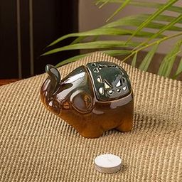 ExclusiveLane 'Amber & Teal' Studio Pottery Ceramic Table Tea-Light Holder - Votive Tealight Holder For Dining Table Candle Stand For Home Decoration Candle Holders For Home Décor Items In Living Room-34