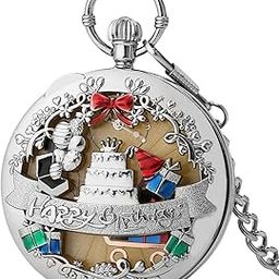 Vintage Happy Birthday Melody Musical Quartz Pocket Watch Gifts Silver Gold-image-24
