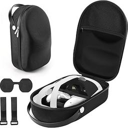 SHEAWA Hard Travel Case for Meta Quest 3,Leather Hand Strap Storage Bag with Quest 3 VR Accessories, Black-picture-15