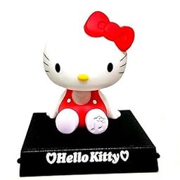 AUGEN Super Hero Hello Kitty Red Action Figure Limited Edition Bobblehead with Mobile Holder for Car Dashboard, Office Desk & Study Table (Pack of 1)-10