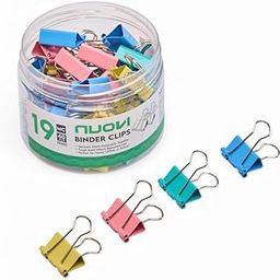 NUOVI 19mm Binder Clips-Multicolor | Made of Tempered Steel, Durable & Rust-Resistant | Perfect for Holding Loose Papers | Ideal for School, Office & Home (Pack of 40)-32