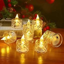 TEKCOOL LED Candles for Home Decoration - 6 Pcs Electric Flameless & Smokeless LED Diya Lights, Crystal Candle for Home Decor, Diwali Festivals Decoration,Christmas,New Year, Festive,-image-23