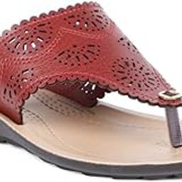 BARI Maroon Casual Slipon Open Toe Flip-Flop Thong Slipper Flat & Low HH 0-25 MM For Women-image-36