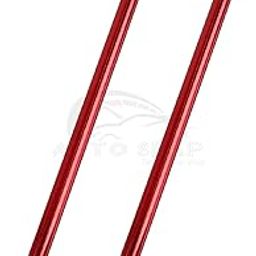 AUTO SNAP 2 pcs Universal Stainless Steel Car Front Frame Bumper Adjustable Lip Protector Rod Splitter Strut Tie Bar Support Kits (RED)-picture-27