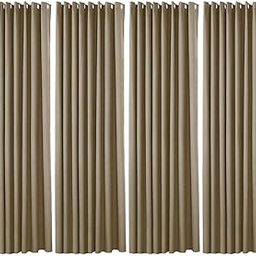 VELURA 4x Outdoor Curtains for Garden of Pavilion Beach 134x210cm Khaki|4 Panel Curtain| Curtains Drapes & Valances| Window Treatments & Hardware-image-58