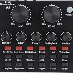 Cezo V8 Live Sound Card Audio Mixer, Podcast Audio Interface with DJ Mixer Effects, Voice Changer with Sound Effects for Singing/Live Broadcasting/Recording Compatible with iOS/Android/Windows,-image-21