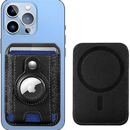 Zitronix® Premium Slim Magnetic Wallet Holder with AirTag Slot - PU Leather, Magsafe Compatible, Holds 7 Cards, Black, Durable & Elegant Design for iPhone 15/14/13/12 Series-19