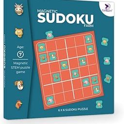 PELIKAS TOYZ Sudoku Puzzles Mind Games for Kids, Travel Toys for Kids 7 to 12 Years Old, Gift for Boys Girls, Magnalogix Sudoku Farm-26