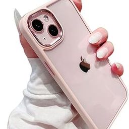 mobistyle Hybrid PC+TPU Soft Grip, Enhanced Metal Camera Guard Back Cover Case Compatible for iPhone 13 (Pink)-image-35