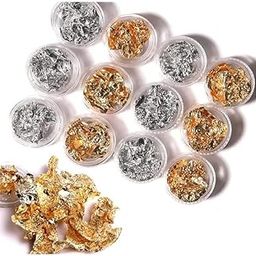HIKIN SUPERMARKET™ Nail Foils Nail Art Golden & Silver Nail Accessories Painting Arts (Multi)-image-24