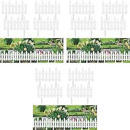 HASTHIP® Outdoor Garden Fence Border Garden Edging Decorative White Picket Panels Resistant PVC Flower Bed Fencing for Pathway Yard Lawn 12PCS-24