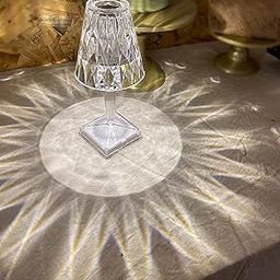 Citaaz (3 Color Crystal Diamond Table Lamp LED Atmosphere Lamp Adjustable for Bedside Bedroom Night Light (Touch) (Charging Cable.. Type - C)-6