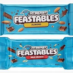 Mr.Beast Feastable Combo Pack Almond & Milk Chrunch Bar 60g each-14