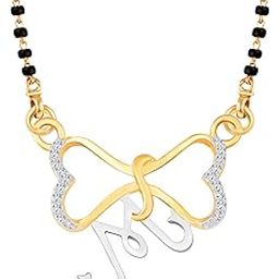 Vighnaharta CZ Gold and Rhodium Plated Alloy Mangalsutra for Women-image-27