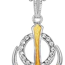 Silverplated, Gold enamel CZ studded Sikh Sardar Khanda pendant Sikh Jewellery Punjabi-picture-42