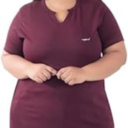 Women's Cotton Plus Size Plain Half Sleeves Long Top for Summer and Semi Summers with One Side Pocket for Ladies Solid T Shirt-image-8