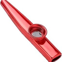 Vinayakart Aluminium Alloy Metal Kazoos with 5pcs Flute Diaphragm Mouth Kazoos Lightweight Portable for Kids Childrens Beginners Music Lovers Gift - Musical Instrument Kazoos (Red)-image-43