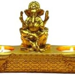 CRAFTINKY Blessed Serenity | Diya Ganesh Small Statue for Home & Garden Dcor | Tranquil Healing Spirit Figurine for Living Room and More | Invoke Peace and Happiness-image-50