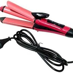 NHC-2009 2 In 1 Hair Straightener And Curler, Professional use Women & Men with Ceramic Plate Straightener (Pink)-20