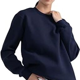 Cotton Round Neck Sweatshirt Fit Cropped Sweatshirt Pullover Full Sleeve Winter Wear for Womens Crew Neck Fleece Fabric Sardi sweator ki zarsi Wollen in 499 Quality garm Shirt-image-74