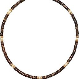 14 inch XX-Small Mens/Womens Brown, Tan and Cream Wood Coco Bead Necklace/Choker/Anklet - 5mm (3/16")-image-44