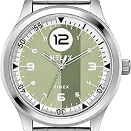 by Timex Analog Watch for Man with Green Round Dial & Silver Stainless Steel Bracelet Band Water Resistant Men's Wrist Watches - TW043HG27-image-13